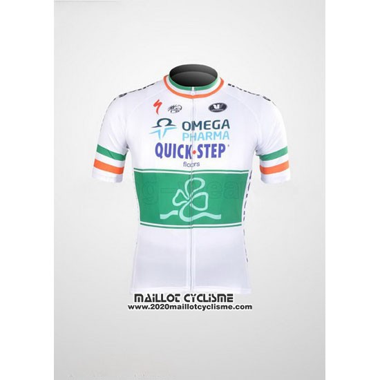 2012 Maillot Ciclismo Omega Pharma Quick Step Champion Irlandese Manches Courtes et Cuissard